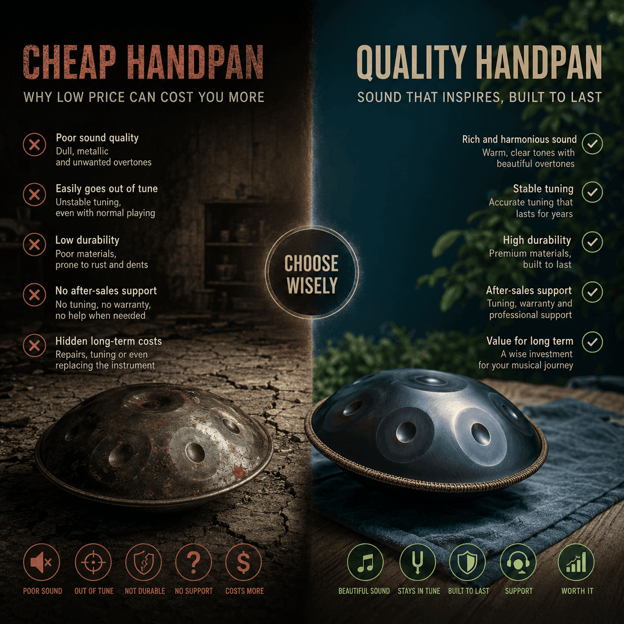 Buying a Cheap Handpan: Is It Worth It? A Complete Guide to Risks, Drawbacks, and Smart Buying Tips